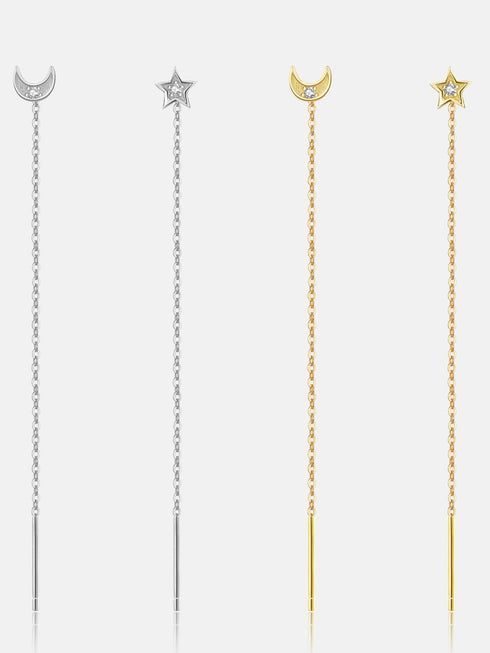 Cercei din argint Stea & Luna (Silver/Gold)